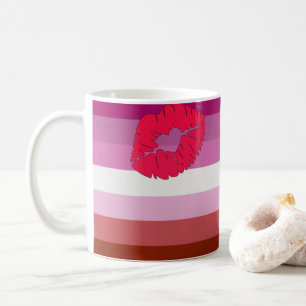 SlipperyJoe Lippenstift lesbische Pride-Flagge fem Kaffeetasse