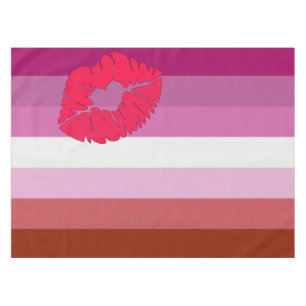 SlipperyJoe Lippenstift lesbische Pride-Flagge fem Tischdecke