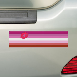 SlipperyJoe Lippenstift Lesbische Strichflagge Fem Autoaufkleber