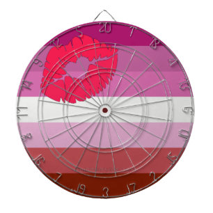 SlipperyJoe Lippenstift Lesbische Strichflagge Fem Dartscheibe