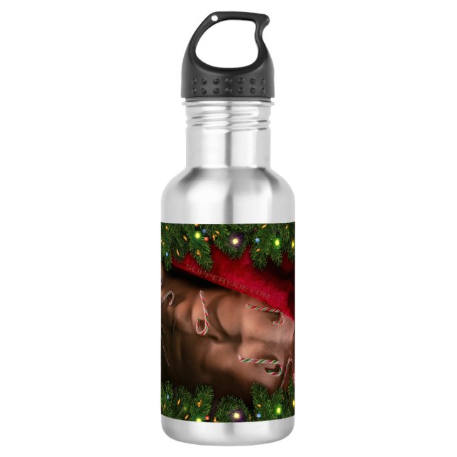 SlipperyJoe männliche Brustkorb Sechserpack Bauchs Edelstahlflasche (Vorderseite)