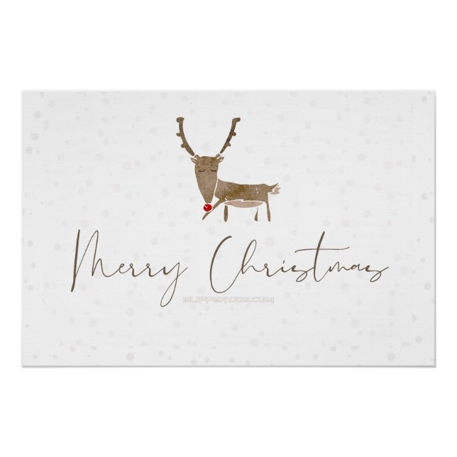 SlipperyJoe Merry Weihnachtsrentiere rote Nase ant Poster (Vorderseite)
