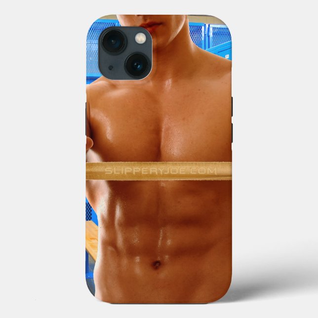 SlipperyJoe Musculus man abs locker Raum gekachelt Case-Mate iPhone Hülle (Rückseite)