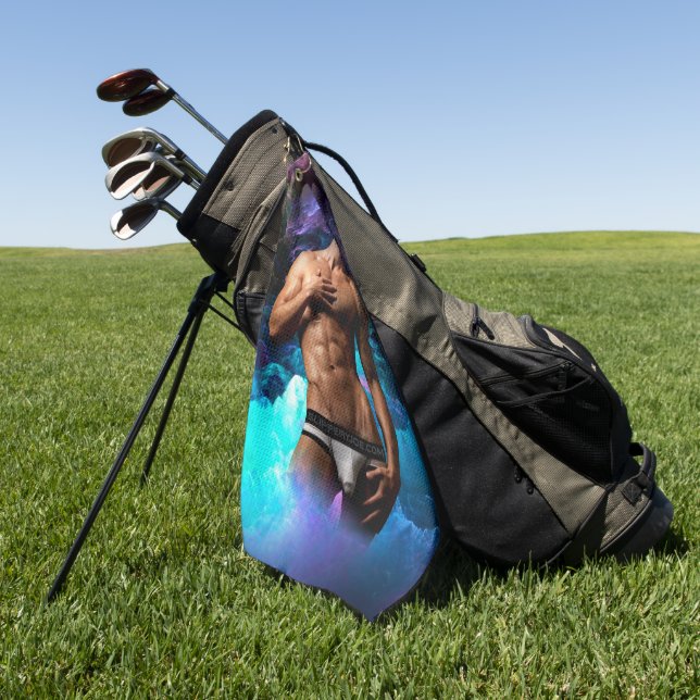 SlipperyJoe Muskel-Unterhosen-Wulst lebhaft h Golfhandtuch (Gras)