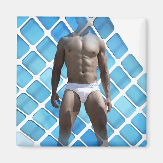 SlipperyJoe muskulöser Mann sechs Packungen abs mä Magnet (Vorne)