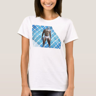 SlipperyJoe muskulöser Mann sechs Packungen abs mä T-Shirt