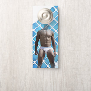 SlipperyJoe muskulöser Mann sechs Packungen abs mä Türanhänger