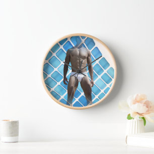 SlipperyJoe muskulöser Mann sechs Packungen abs mä Uhr