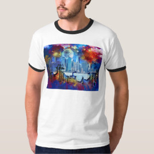 SlipperyJoe NYC Graffiti Mond umgeben von wirbelnd T-Shirt