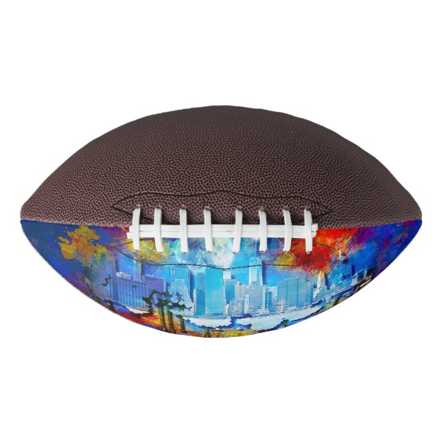 SlipperyJoe NYC Graffiti-Moon umringt wirbelnd Football (Vorderseite)