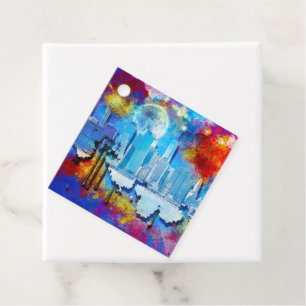 SlipperyJoe NYC Graffiti-Moon umringt wirbelnd Geschenkanhänger
