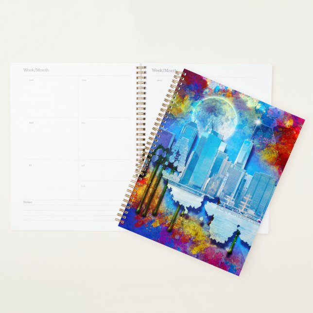 SlipperyJoe NYC Graffiti-Moon umringt wirbelnd Planer (Anzeige)