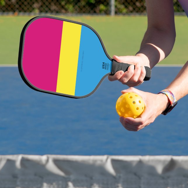 SlipperyJoe pansexual Stolz Fahne rosa Bernstein Pickleball Schläger (InSitu)