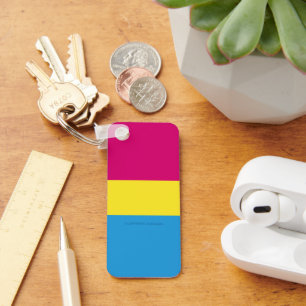 SlipperyJoe pansexual Stolz Fahne rosa Bernstein Schlüsselanhänger