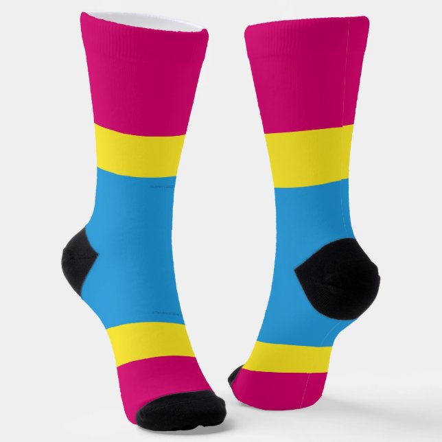 SlipperyJoe pansexual Stolz Fahne rosa Bernstein Socken (Gewinkelt)