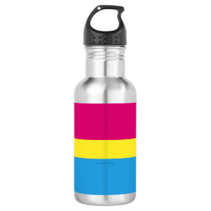 SlipperyJoe pansexuelle Pride-Flagge pink Bernstei Edelstahlflasche