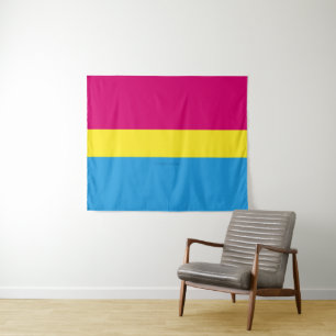 SlipperyJoe pansexuelle Pride-Flagge pink bernstei Wandteppich