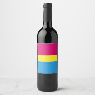 SlipperyJoe pansexuelle Pride-Flagge pink bernstei Weinetikett