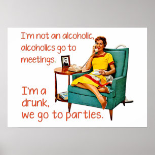 SlipperyJoe Soziale Trinken Party Vintage Frau Poster