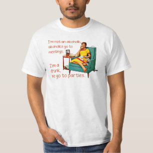 SlipperyJoe Soziale Trinken Party Vintage Frau T-Shirt