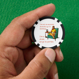 SlipperyJoe sozialisiert Trinken Party Vintag Pokerchips