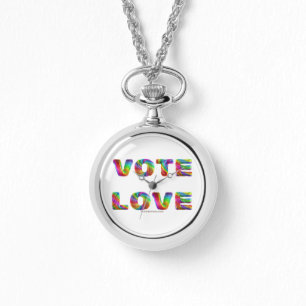 SlipperyJoe Stimme Liebe Gleichheit regenbogenfarb Armbanduhr