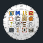 SlipperyJoe umarmen Diversity-Metapher LGBTQIA glo Dartscheibe<br><div class="desc">SlipperyJoe umarmt die Metapher des Diversity LGBTQIA Hochglanz beendet spielerische Muster, in denen Völker Unterschiede gewagt werden, durch typografische Collage einzigartige Briefe, die rustikale, verwitterte grafische Texte ausstrahlen Mix-Emotionen feiern, eklektische Letterformen Metapher der kulturellen Kommentar Gay Pride Geschenke Inklusion von künstlerischen positiven Botschaften Freude spielerische unterschiedliche Schriftart Texturen und Materialien...</div>