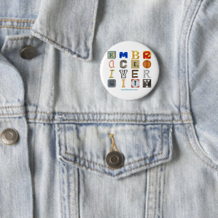 SlipperyJoe umarmt Vielfalt Metapher LGBTQIA glo Button