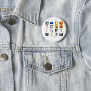SlipperyJoe Vielfalt umarmen Metapher LGBTQIA glo Button