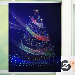 SlipperyJoe Weihnachtsbaum digital transluzent rot Fensteraufkleber