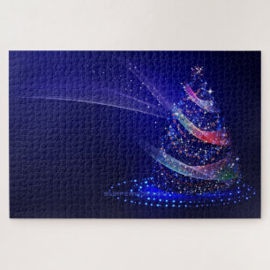 SlipperyJoe Weihnachtsbaum digital transluzent rot Puzzle
