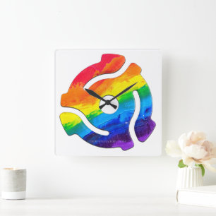 SlipperyJoe's 45-RPM-Plattenadapterschaltung Quadratische Wanduhr