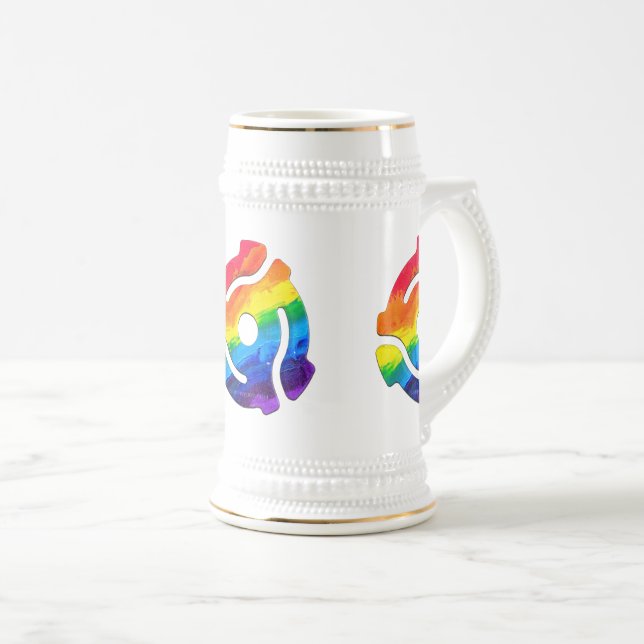 SlipperyJoe's 45-RPM-Plattenadaptervibran Bierglas (VorderseiteRechts)