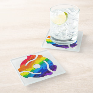 SlipperyJoe's 45-RPM-Plattenadaptervibran Glasuntersetzer