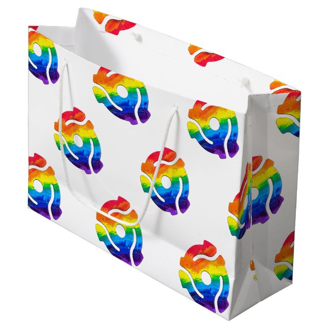 SlipperyJoe's 45-RPM-Plattenadaptervibran Große Geschenktüte (Vorderseite Schrägansicht)