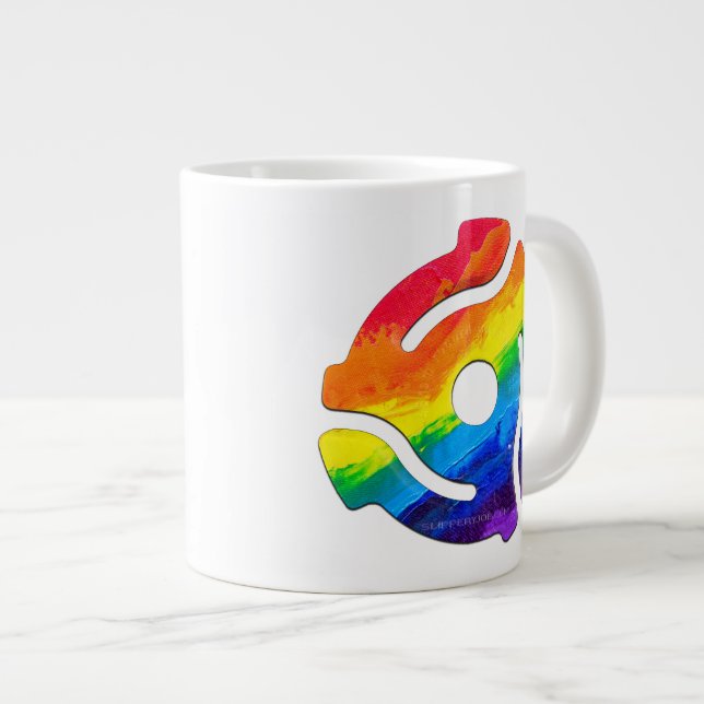 SlipperyJoe's 45-RPM-Plattenadaptervibran Jumbo-Tasse (Vorderseite Rechts)
