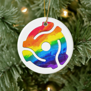 SlipperyJoe's 45-RPM-Plattenadaptervibran Keramik Ornament