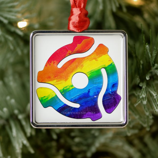 SlipperyJoe's 45-RPM-Plattenadaptervibran Ornament Aus Metall (Baum)