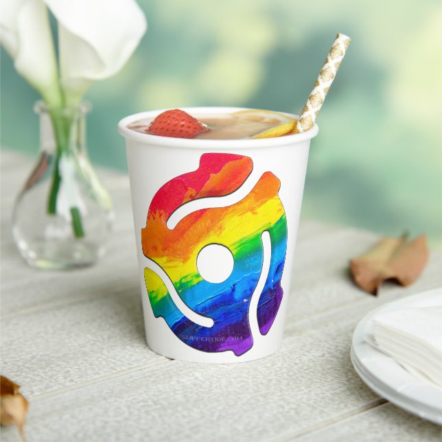 SlipperyJoe's 45-RPM-Plattenadaptervibran Pappbecher (In Situ)