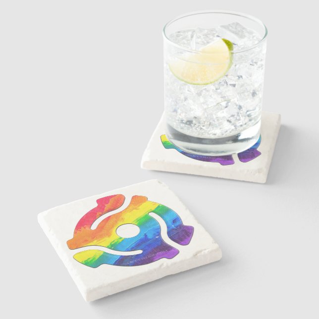 SlipperyJoe's 45-RPM-Plattenadaptervibran Steinuntersetzer (Seitenansicht)