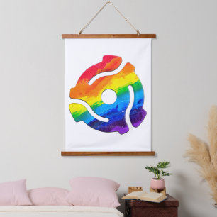 SlipperyJoe's 45-RPM-Plattenadaptervibran Wandteppich Mit Holzrahmen