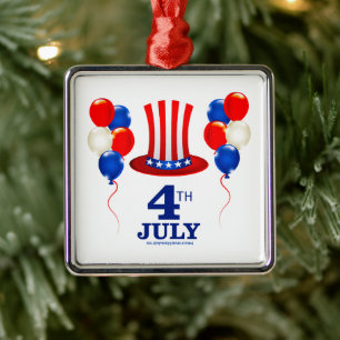 SlipperyJoe's 4. Juli Unabhängigkeitstag klassisch Ornament Aus Metall