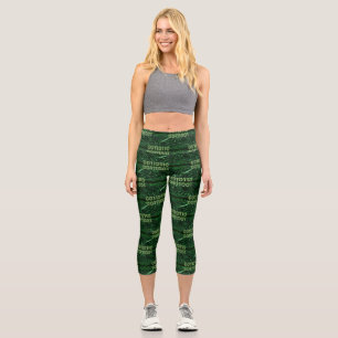 SlipperyJoe's 69 Binärcode lebendiges Grün berechn Capri Leggings