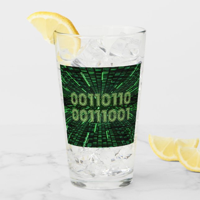 SlipperyJoe's 69 Binärkode, dynamischer grüner Com Glas (Vorderseite Ice)