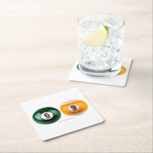 SlipperyJoe's 69 harter Billardtisch Rechteckiger Pappuntersetzer