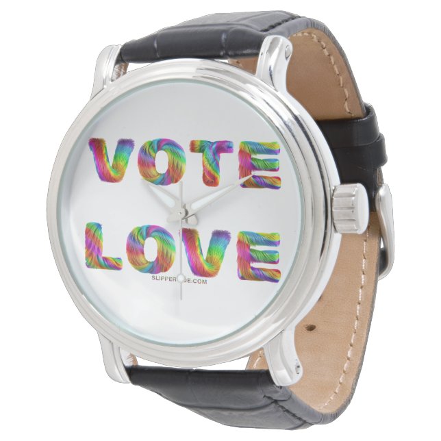 SlipperyJoe's Abstimmung Liebe Gleichstellung Gay  Armbanduhr (Schrägansicht)