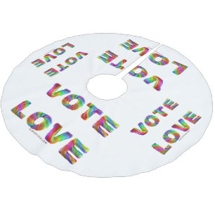 SlipperyJoe's Abstimmung Liebe Gleichstellung Gay  Polyester Weihnachtsbaumdecke