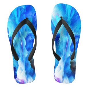 SlipperyJoe's abstrakte Wolkengemälde farbenfrohe Flip Flops