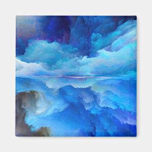 SlipperyJoe's abstrakte Wolkengestaltung farbenfro Magnet