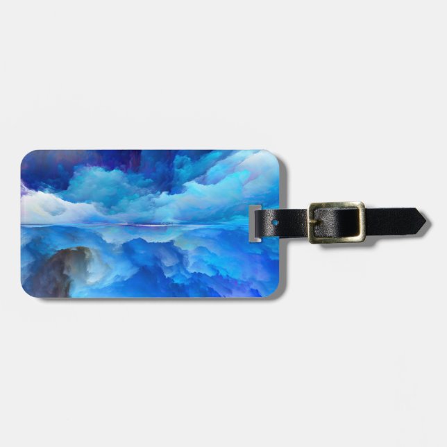 SlipperyJoe's abstraktes Cloud-Kunstwerk, farbenfr Gepäckanhänger (Vorderseite horizontal)